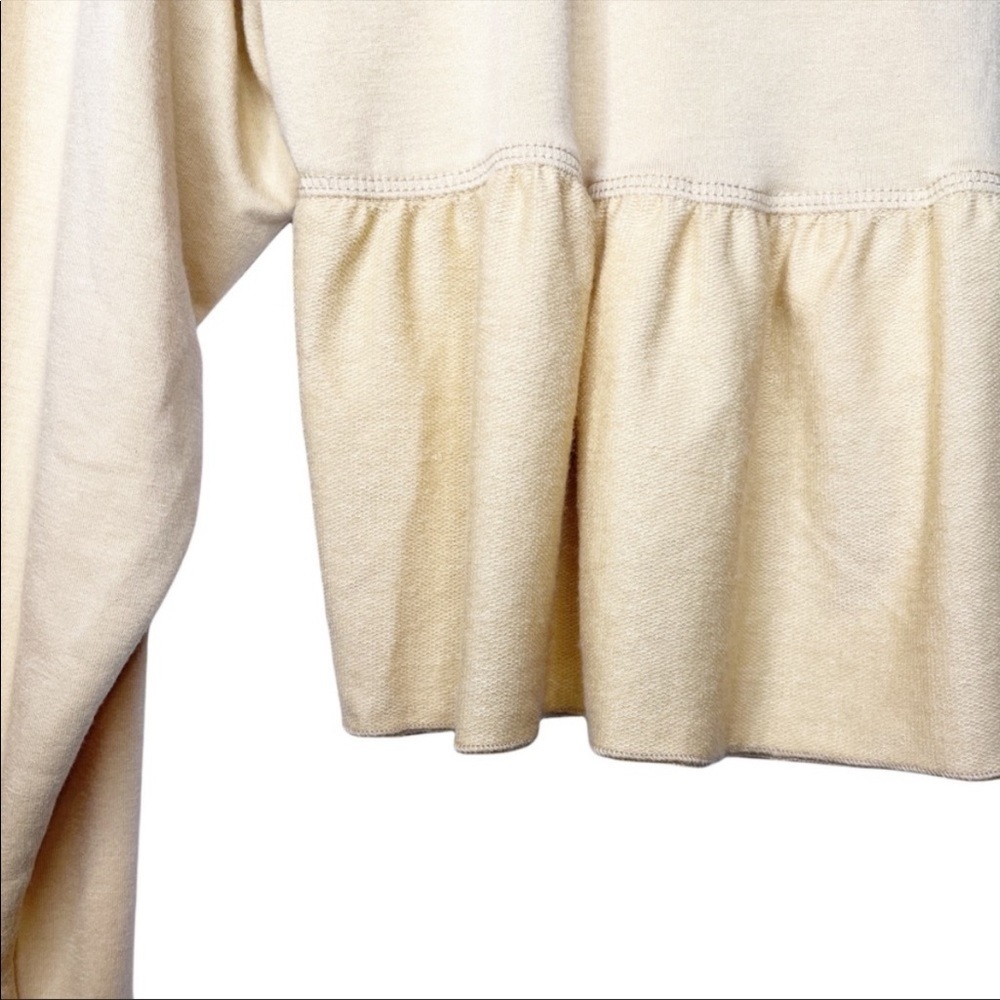 ALRAR’D STATE NWT Mica Ruffle Peplum Hem Top Size Medium in New Wheat Tan - Picture 11 of 16